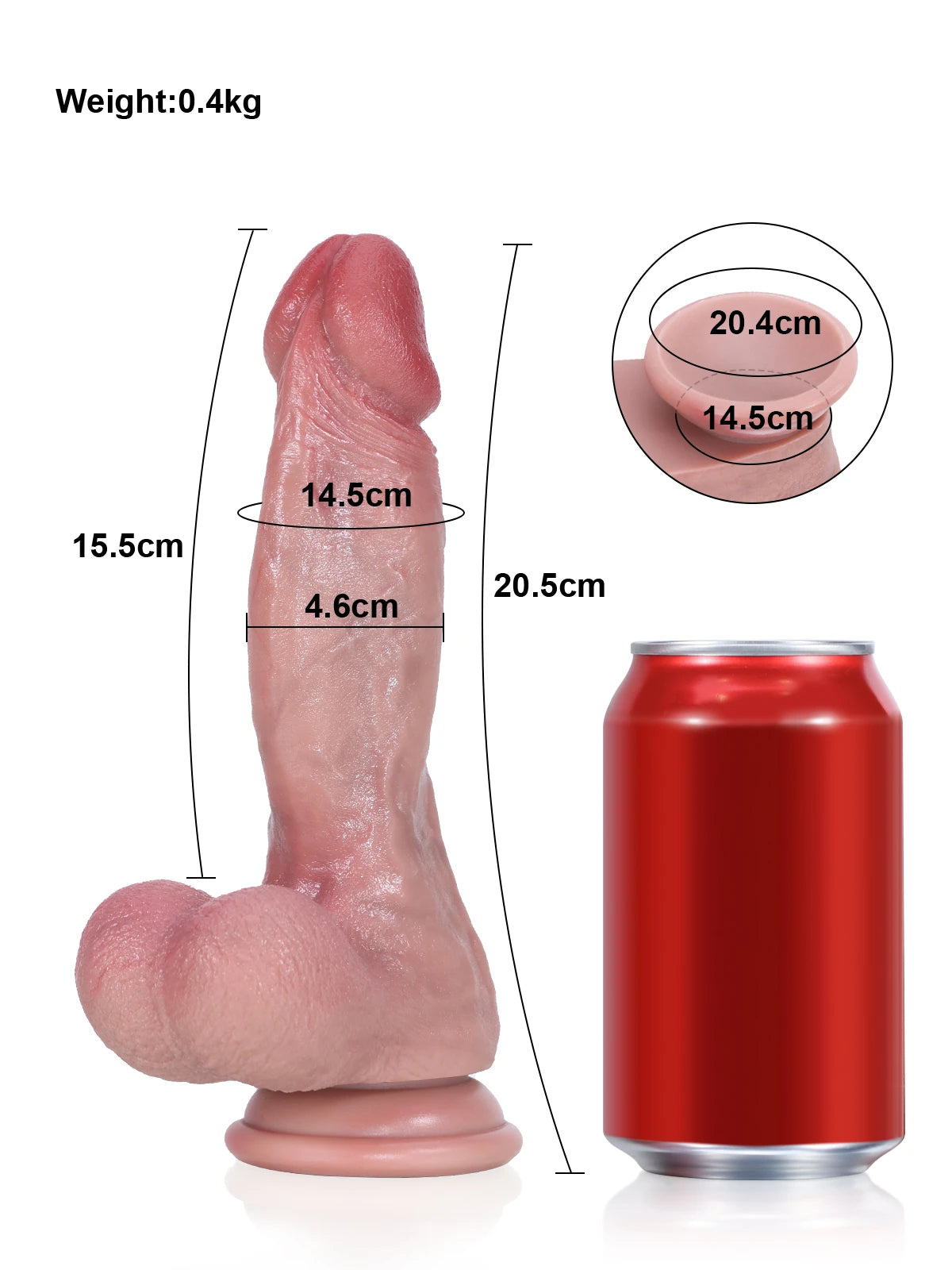 Josh - Realistischer Dildo mit Flexiblem Körper und Erhabener Rückengratleiste   - 20,5 cm