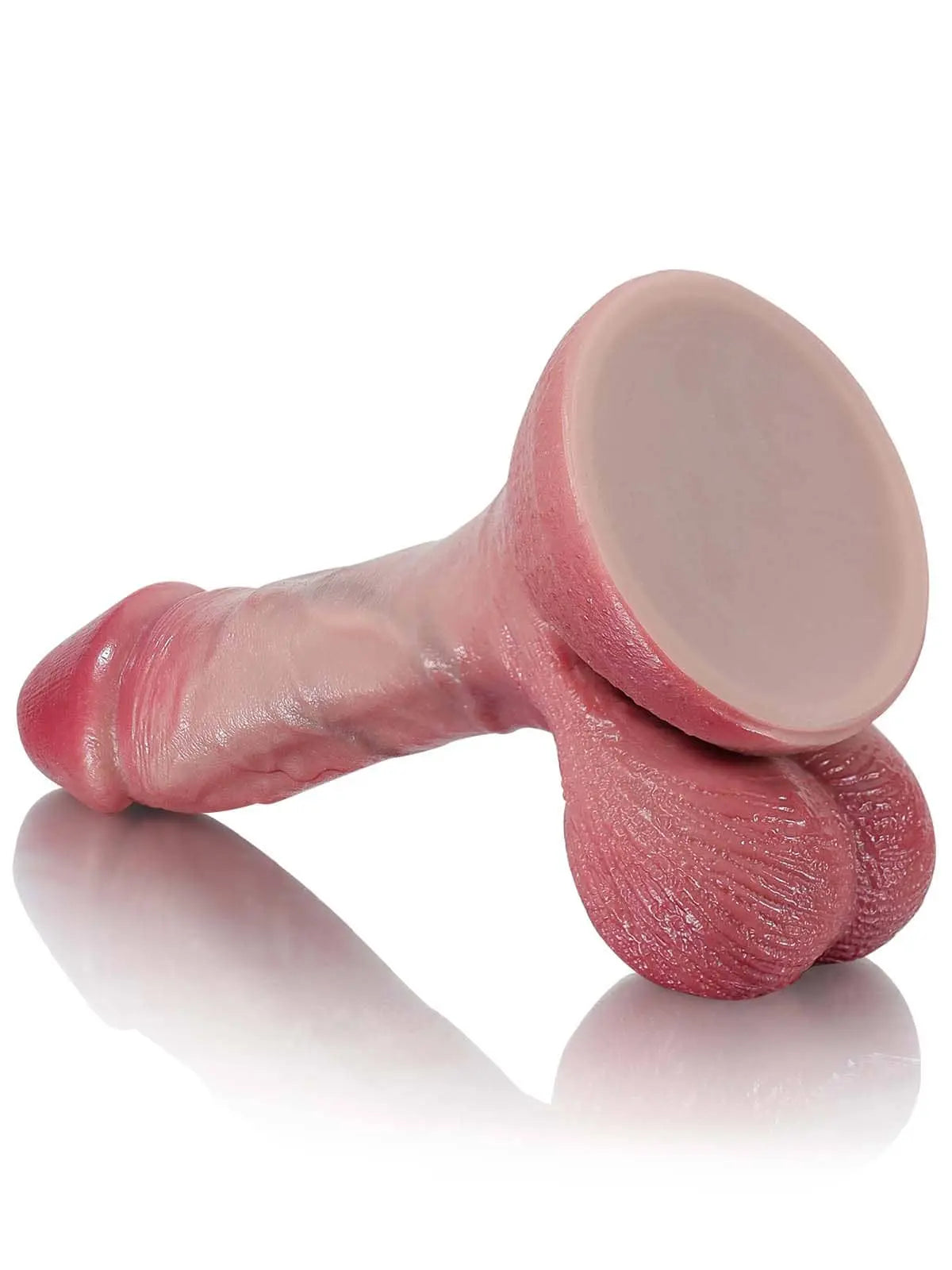 Jürgen - Kleiner, realistischer Dildo aus weichem Material mit beweglichen Hoden - 15,8 cm