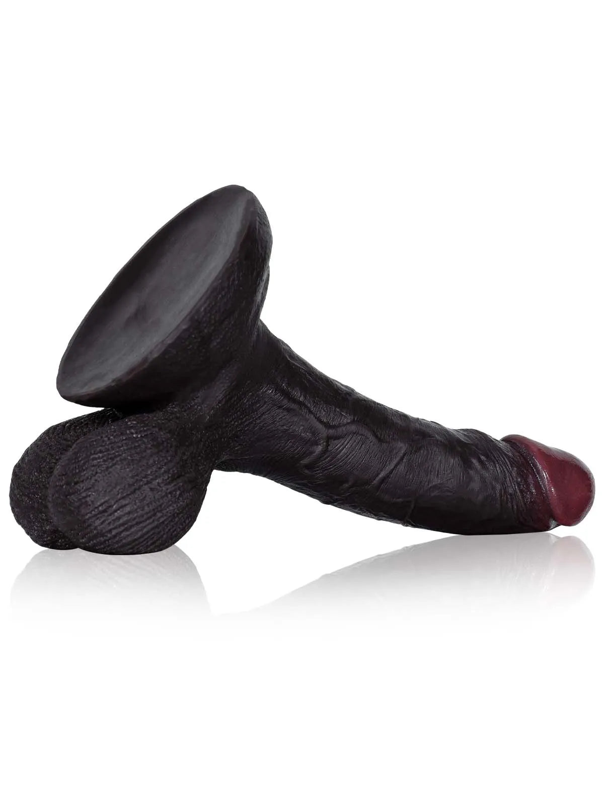 Karl - Realistischer Dildo in Schwarz mit beweglichen Hoden - 22 cm