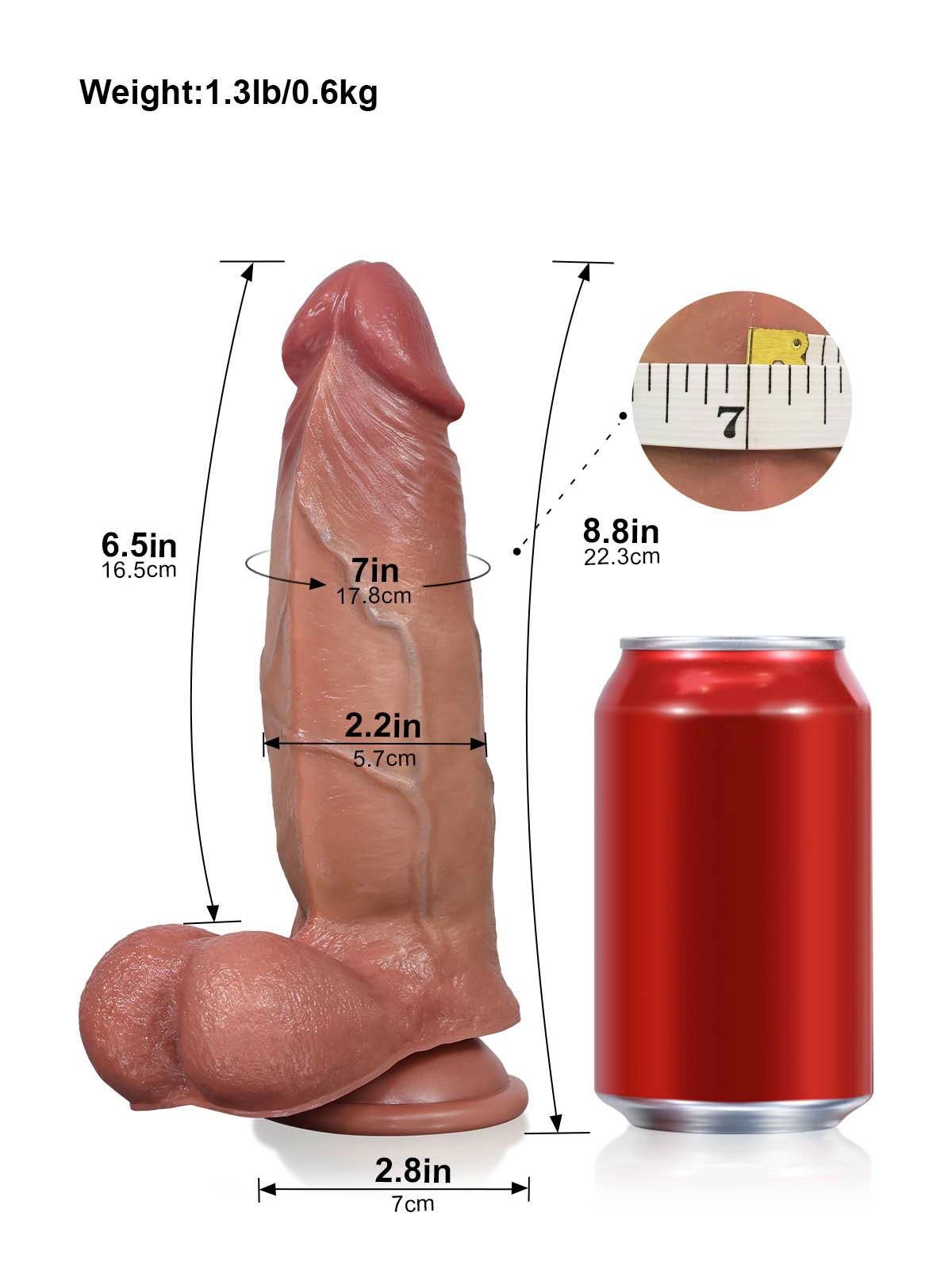 Konrad - Realistischer Dildo mit gleitender Haut & beweglichen Hoden - 22,3 cm