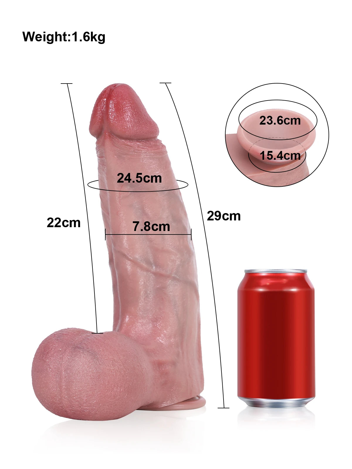 Lee - Extra dicker Dildo mit progressiver Größe und weichem Kopf - 29 cm