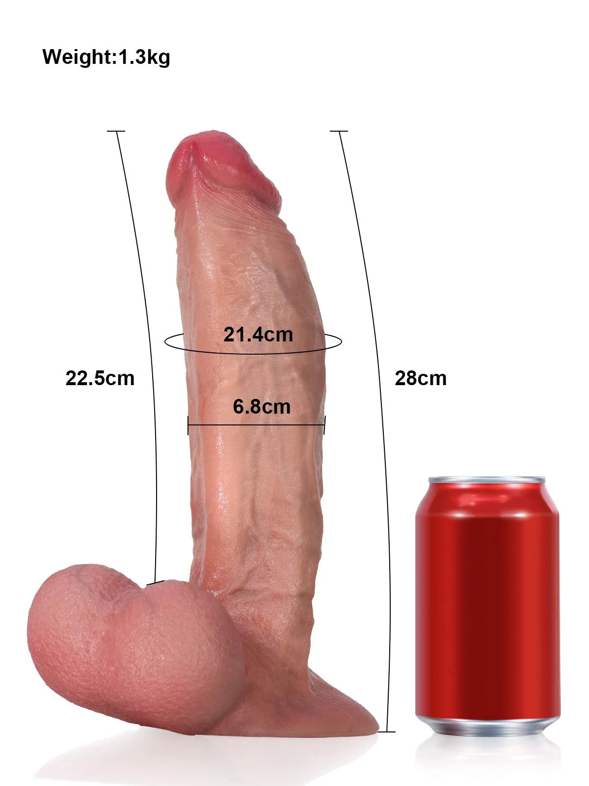 Legolas - Großer Realistischer Dildo · Extra Dick · Flexibel · Vac-U-Lock - 28 cm