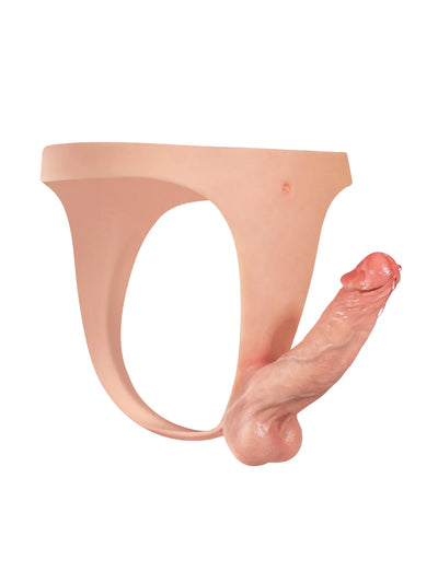 Nick - Leichter, tragbarer Silikon-Strap-On-Dildo mit schlankem Riemen - 16 cm