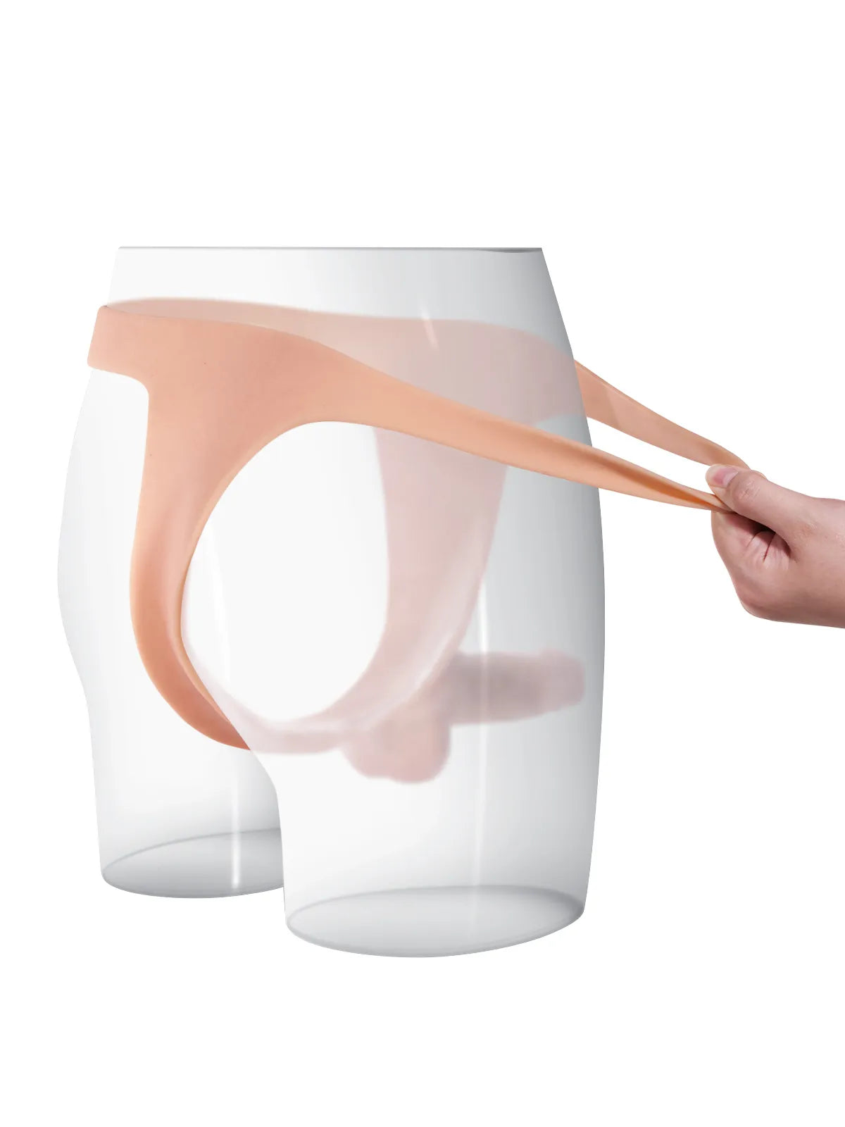 Leichter, tragbarer Silikon-Strap-On-Dildo mit schlankem Riemen - 16 cm