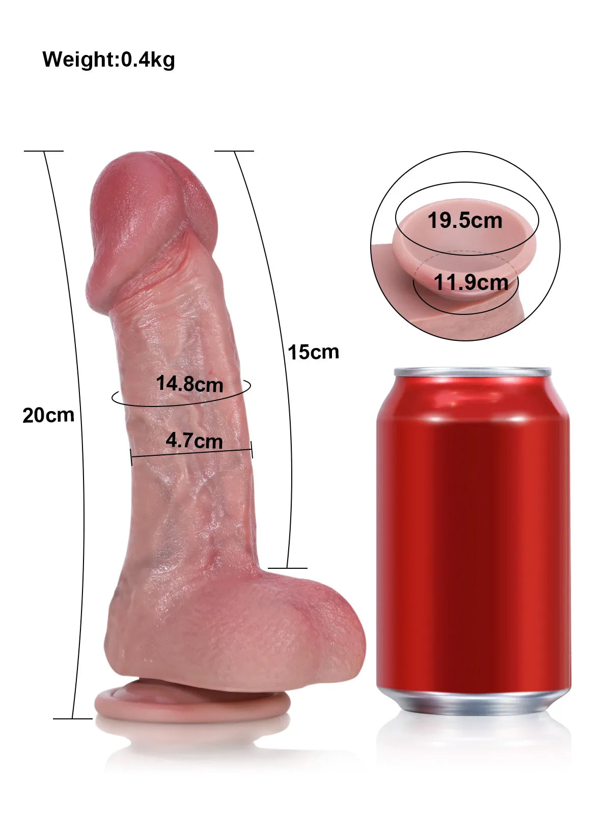 Lewis - Realistischer Dildo für Anfänger mit Aufgezogener Eichel - 20 cm