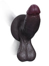 Logan - Schwarzer Realistischer Dildo mit bauchiger Eichel und pendelnden Hoden – 23,4 cm