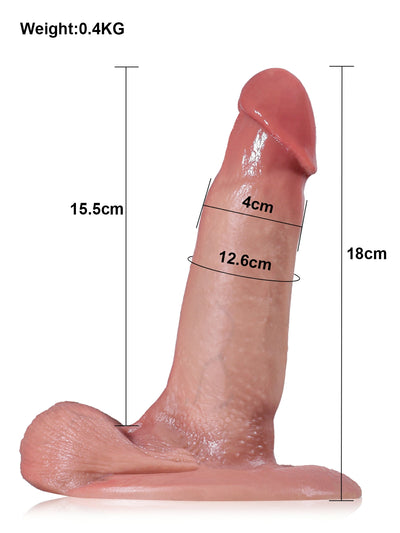 Loki - Realistischer Dildo mit gleitender Haut für Einsteiger - 18 cm