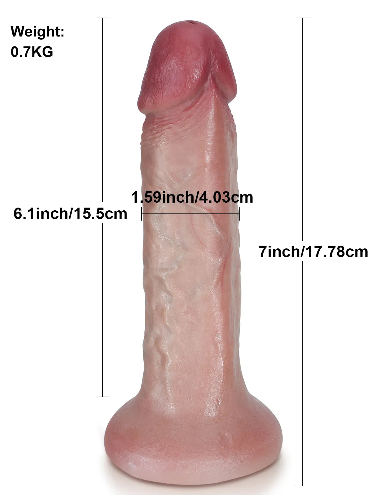 Ludwig - Weicher, biegsamer Dildo ohne Hoden für Einsteiger - 17,8 cm