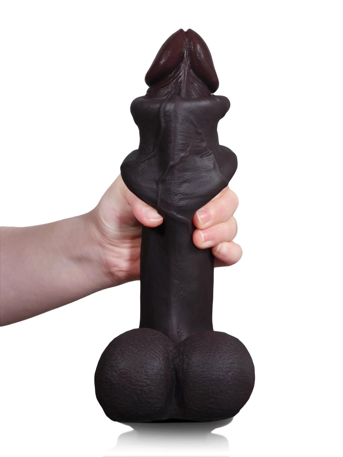 Magnus - Realistischer Dildo in Schwarz mit gleitender Haut - 26,5 cm