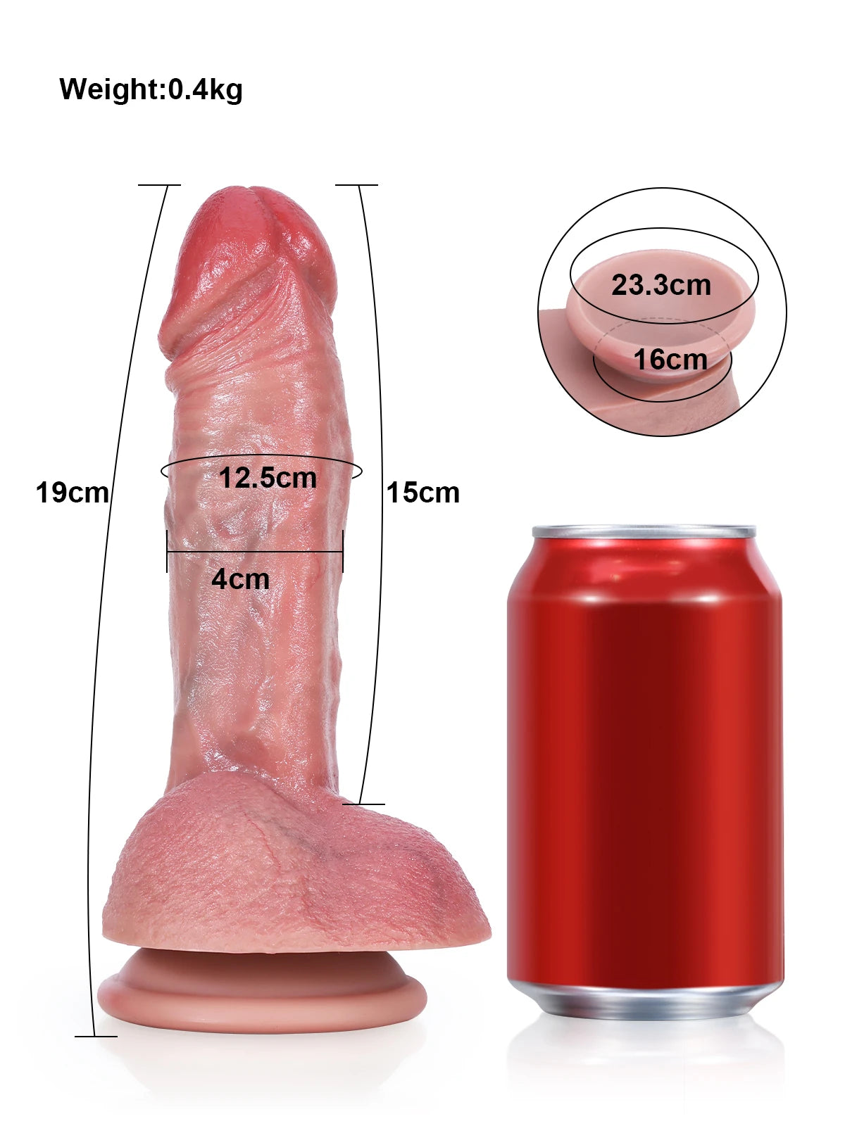 Mike - Realistischer Einsteiger-Dildo mit ausgeprägter Aderung & Hoden - 19 cm