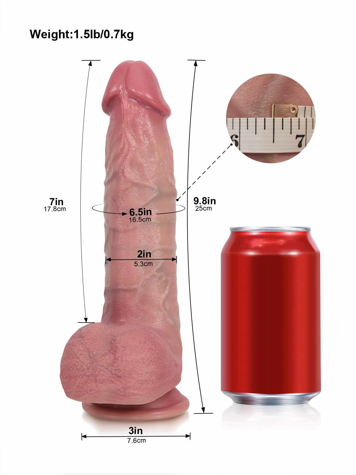 Nico - Stoßender Vibrations-Dildo mit weicher Pilzeichel - 25 cm