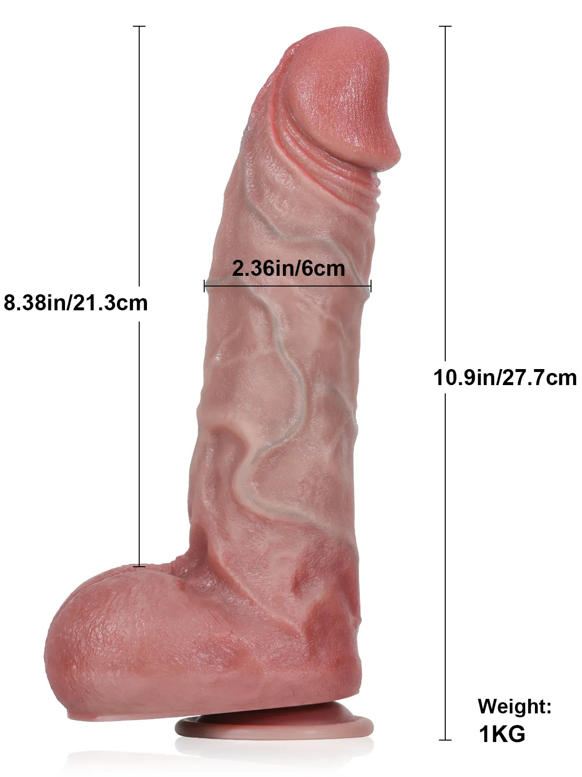 Otto - Dicker, stoßender, vibrierender Dildo mit ausgeprägten Adern - 27,7 cm