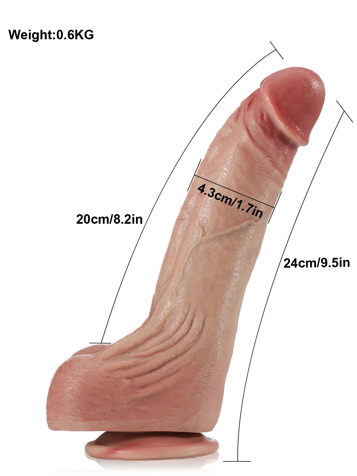 Werner - Realistischer Dildo in Hautfarbe mit Real-Feel-Struktur - 24 cm