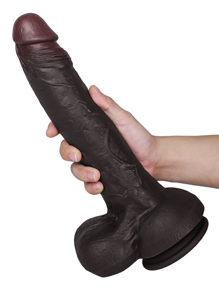 Phoenix - Realistischer Silikon Langer Dildo mit Gleitenden Hoden - 32.5Cm