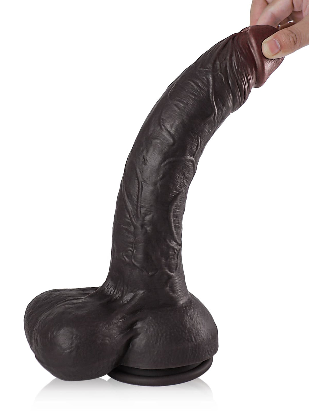 Phoenix - Realistischer Silikon Langer Dildo mit Gleitenden Hoden - 32.5Cm