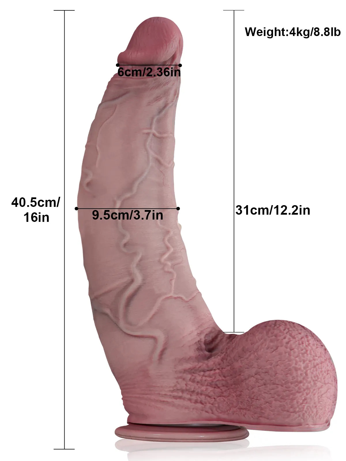 Raptor - Huge  Gebogener Anal Dildo mit Saugnapf - 40,5 cm