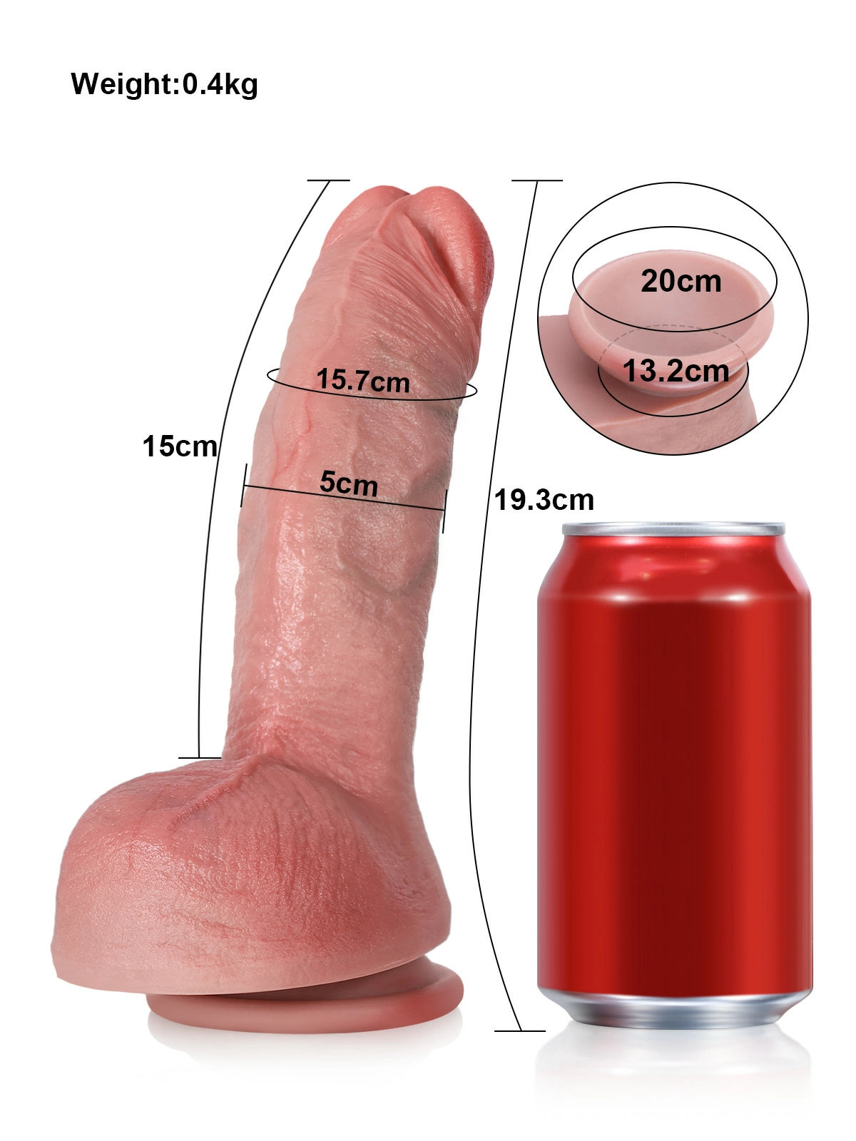 Reece - Realistischer G-Spot-Dildo mit gebogenem Schaft - 19,3 cm