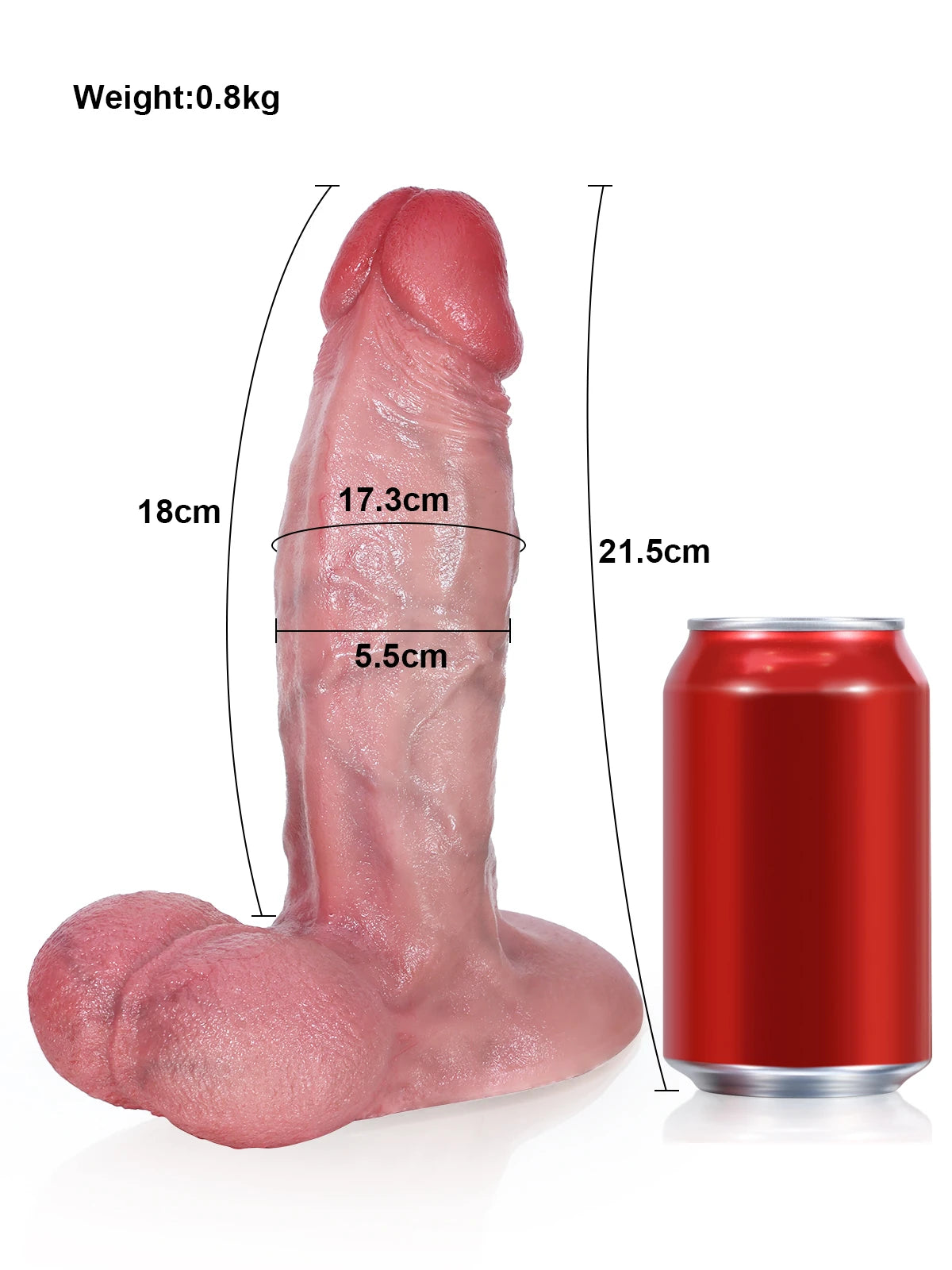 Ross - Realistischer Dildo · Extra Dick · Vac-U-Lock · Hautdetails - 21,5 cm