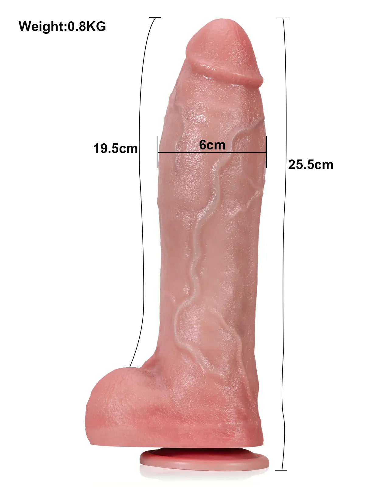 Rubin - Stoßender, vibrierender, realistischer Dildo mit kraftvoller Bewegung - 25,5 cm