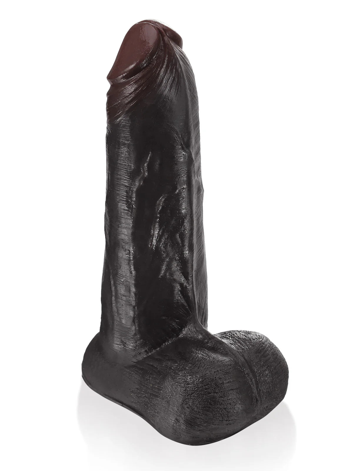 Ryder - Schwarzer, realistischer Dildo mit gleitender Haut, Vac-U-Lock-Anschluss - 22,9 cm
