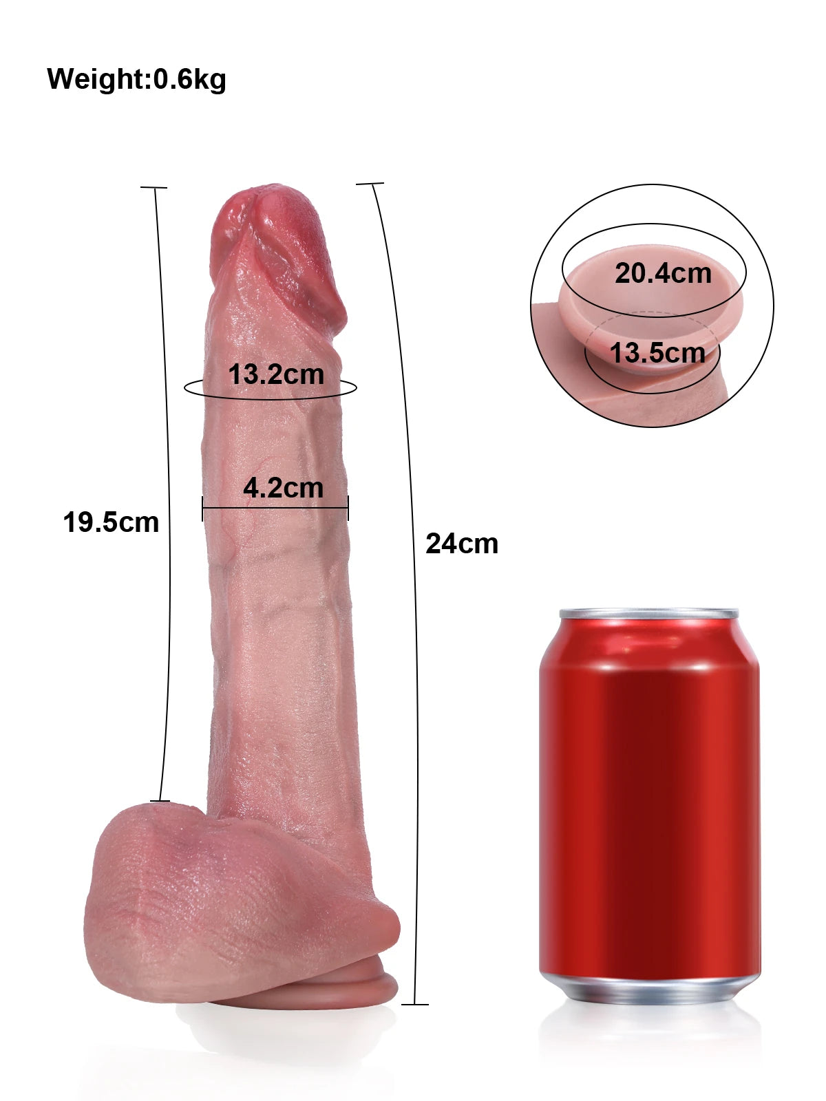 Sean - Schlanker, hautähnlicher Dual-Density-Dildo in Hautfarbe - 24 cm