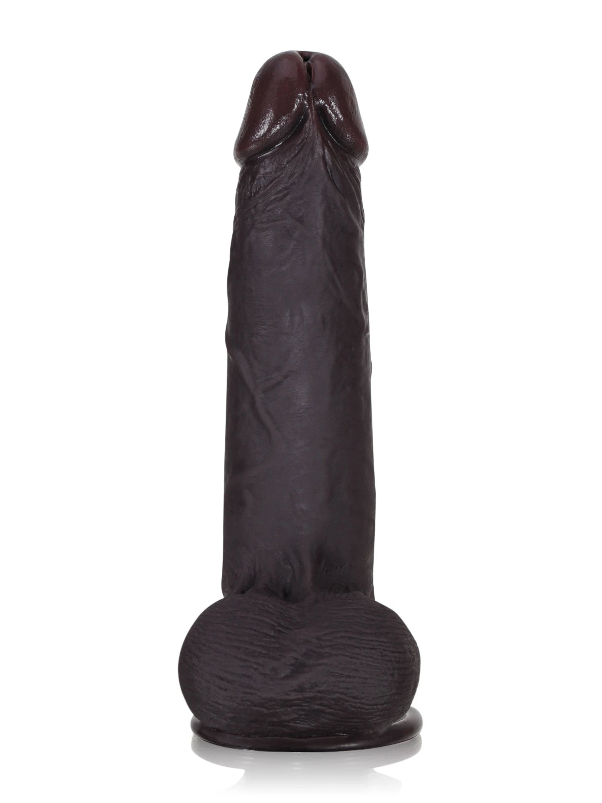 Sem - Realistischer Dildo in Schwarz mit gleitender Haut & beweglichen Hoden - 22 cm