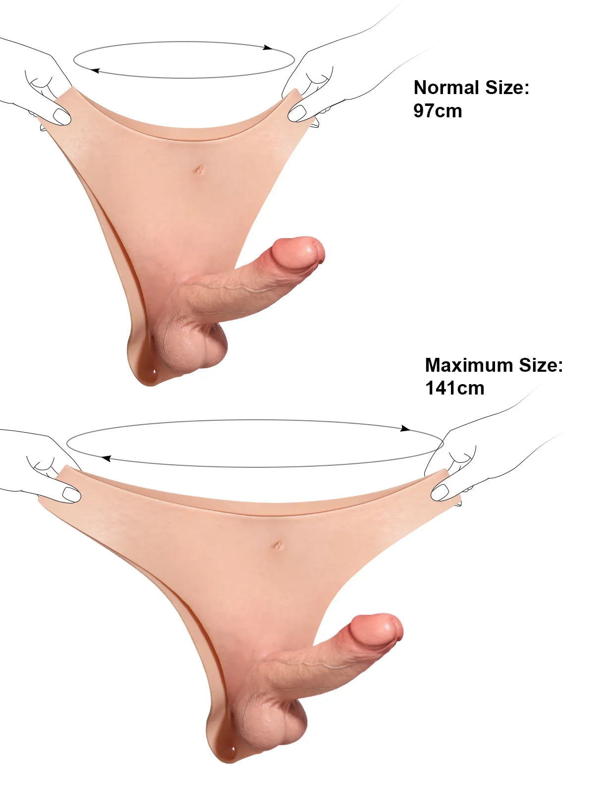 Silikon-Strap-On mit 17,5 cm realistischem Dildo - stabiler Kern & verstellbarer Gurt