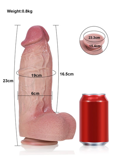 Thor - Realistischer, Weicher Dildo in Hautfarbe - Dick, Kurz und Fett - 23/27 cm