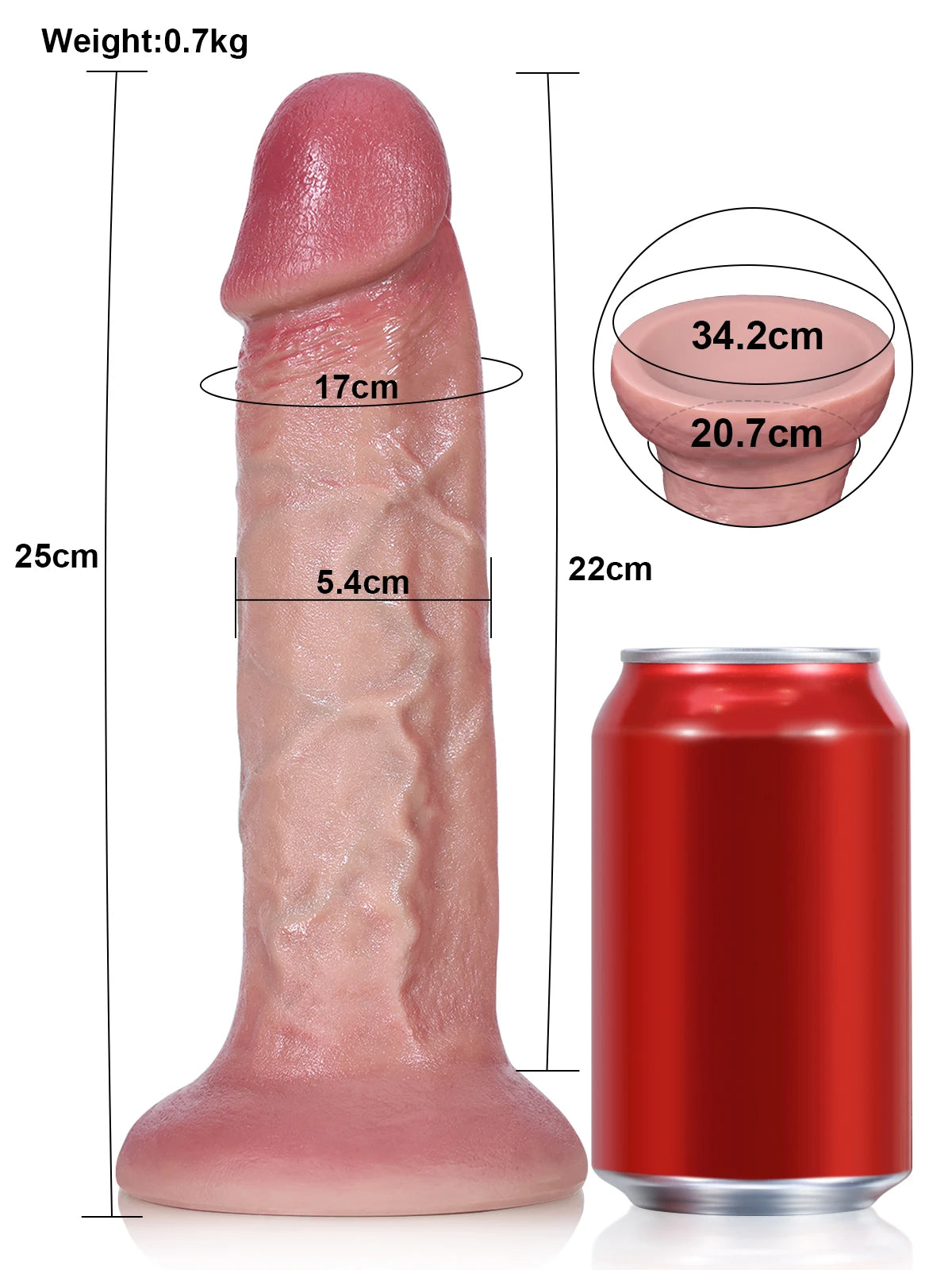 Tony - Großer Anal-Dildo mit Realistischer Textur und Starkem Saugnapf - 25 cm