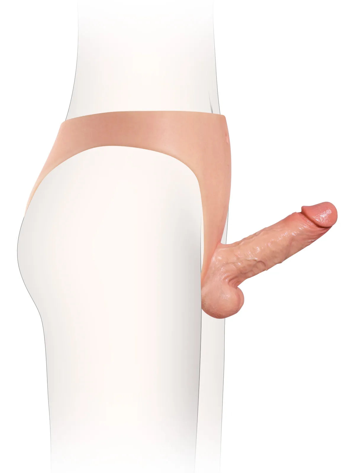 Tragbarer, realistischer Silikon-Strap-On-Dildo mit festem Kern - 15,5 cm