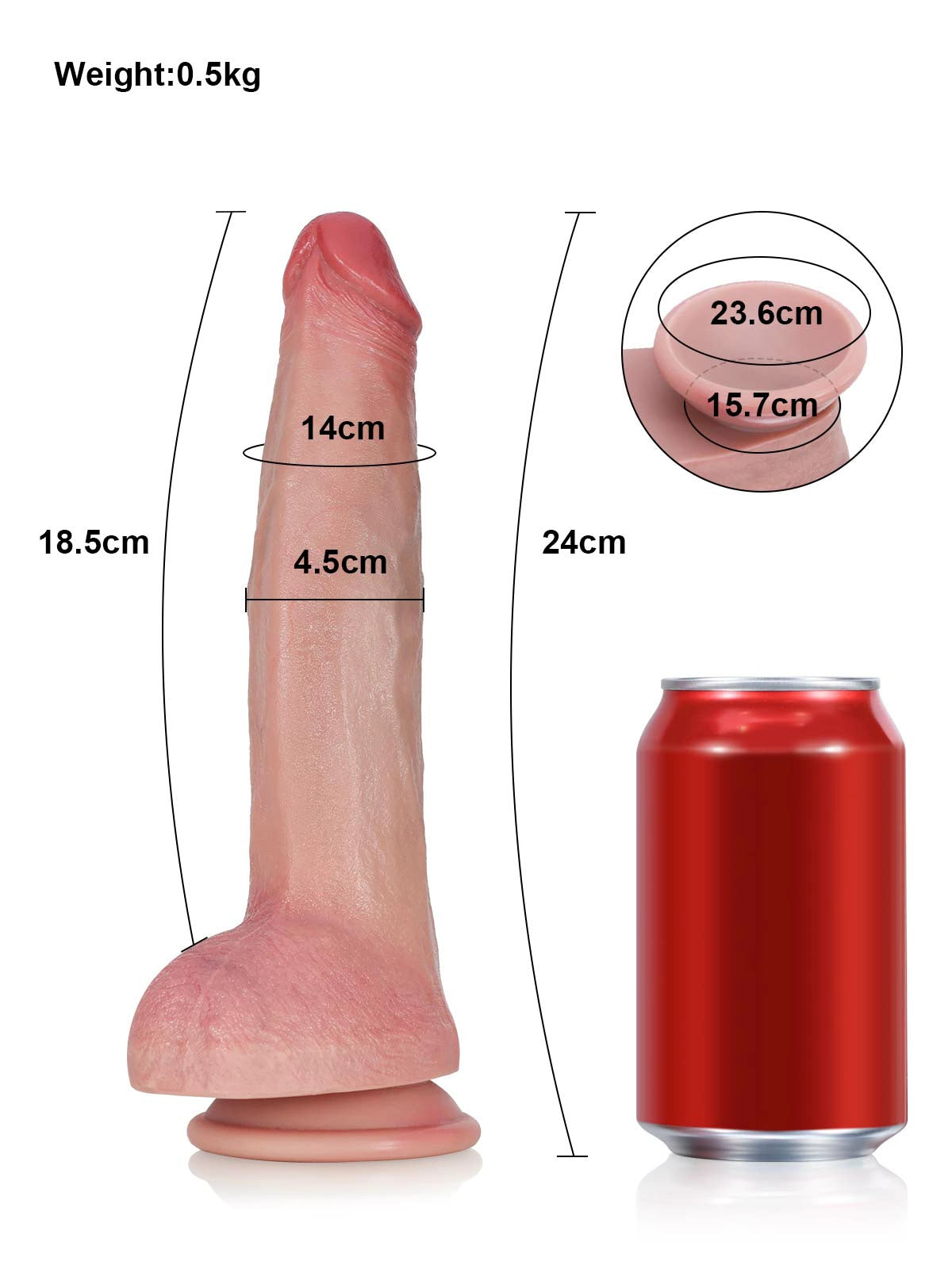 Tristan - Schlanker Lifelike Realistischer Dildo mit Detaillierter Textur - 24 cm