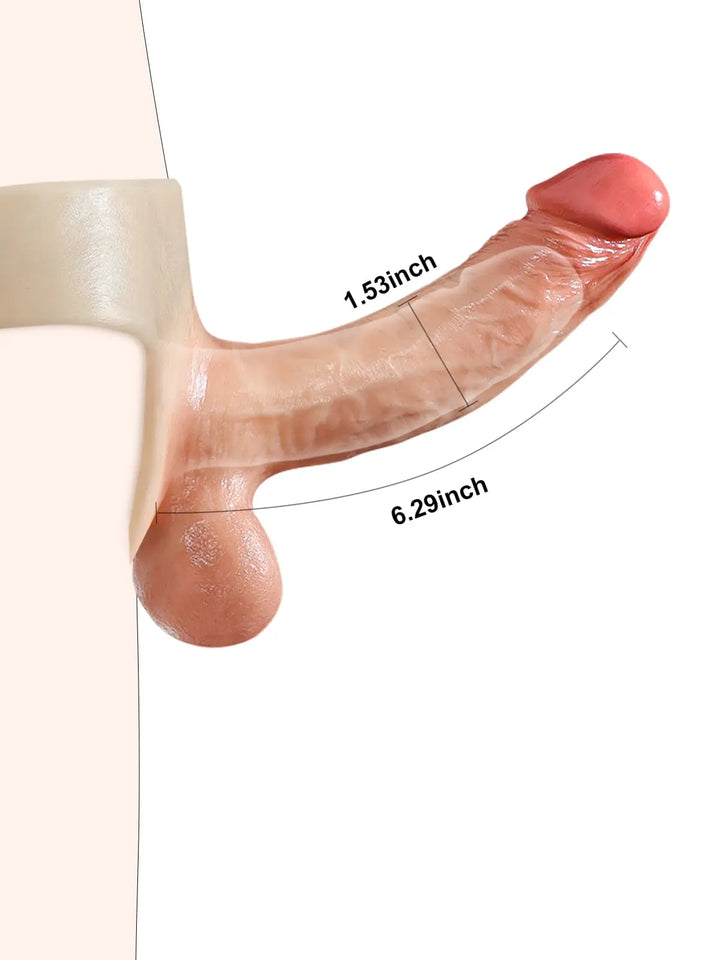 Fühlbarer - Massiver Silikon-Strap-On-Dildo, Flexibel & Hautnah