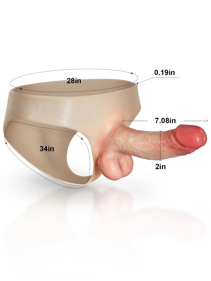 Fühlbarer - Massiver Silikon-Strap-On-Dildo, Flexibel & Hautnah