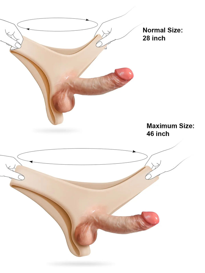 Fühlbarer - Massiver Silikon-Strap-On-Dildo, Flexibel & Hautnah