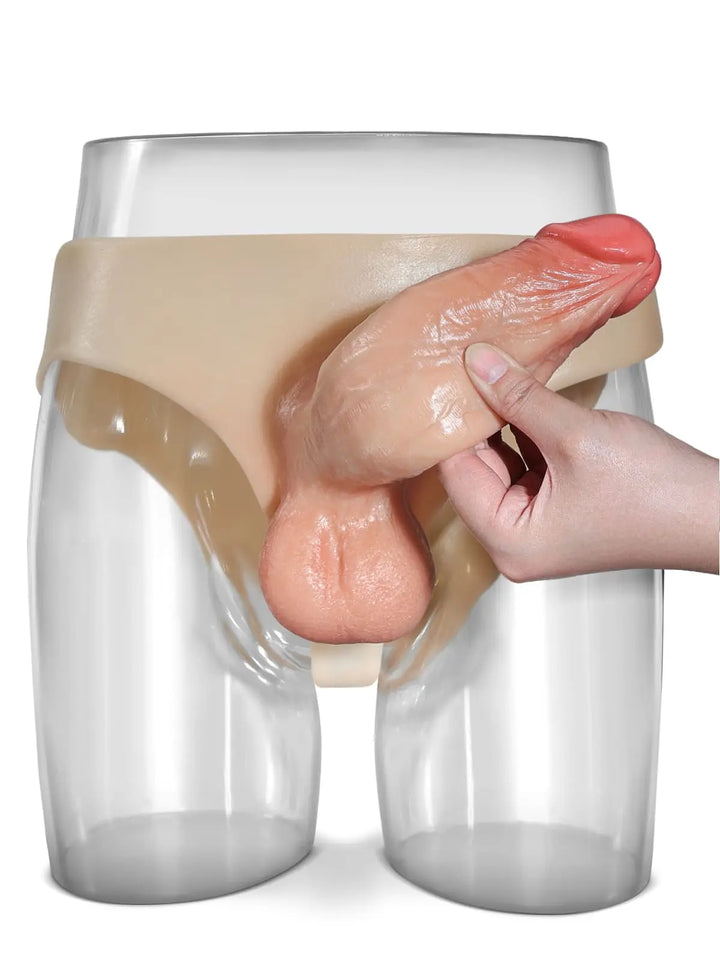 Velvra - Realistischer & hohler Strap-On Dildo mit elastischem Silikon-Dreiecksgurt
