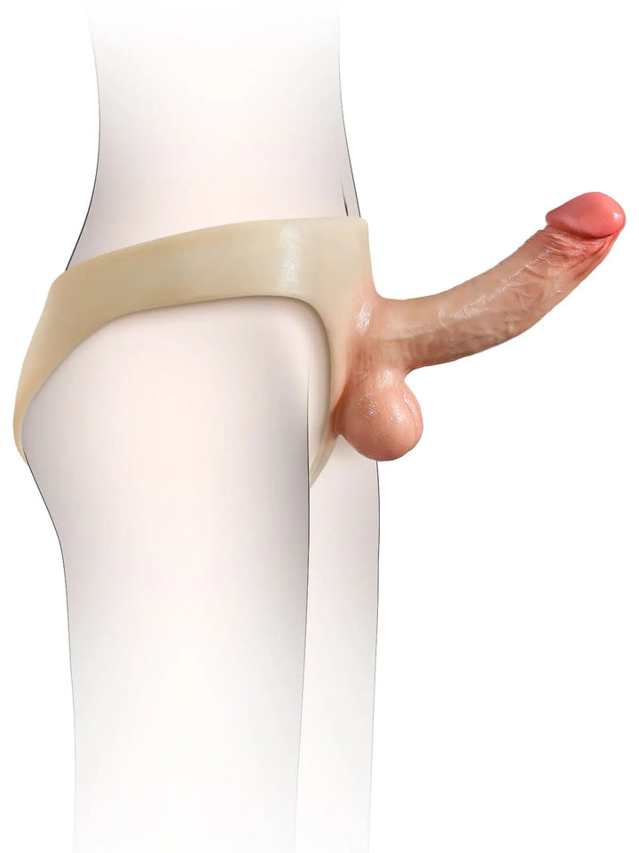 Fühlbarer - Massiver Silikon-Strap-On-Dildo, Flexibel & Hautnah