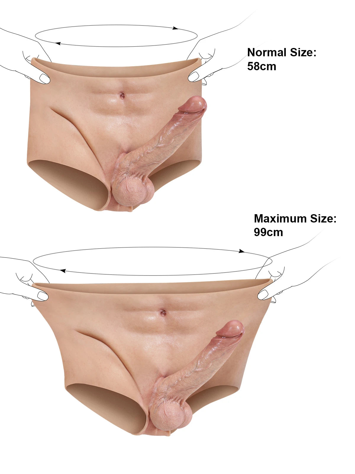 Victor -Vollummanteltes Silikon Strap-On-Höschen mit realistischem Dildo - 18,5 cm