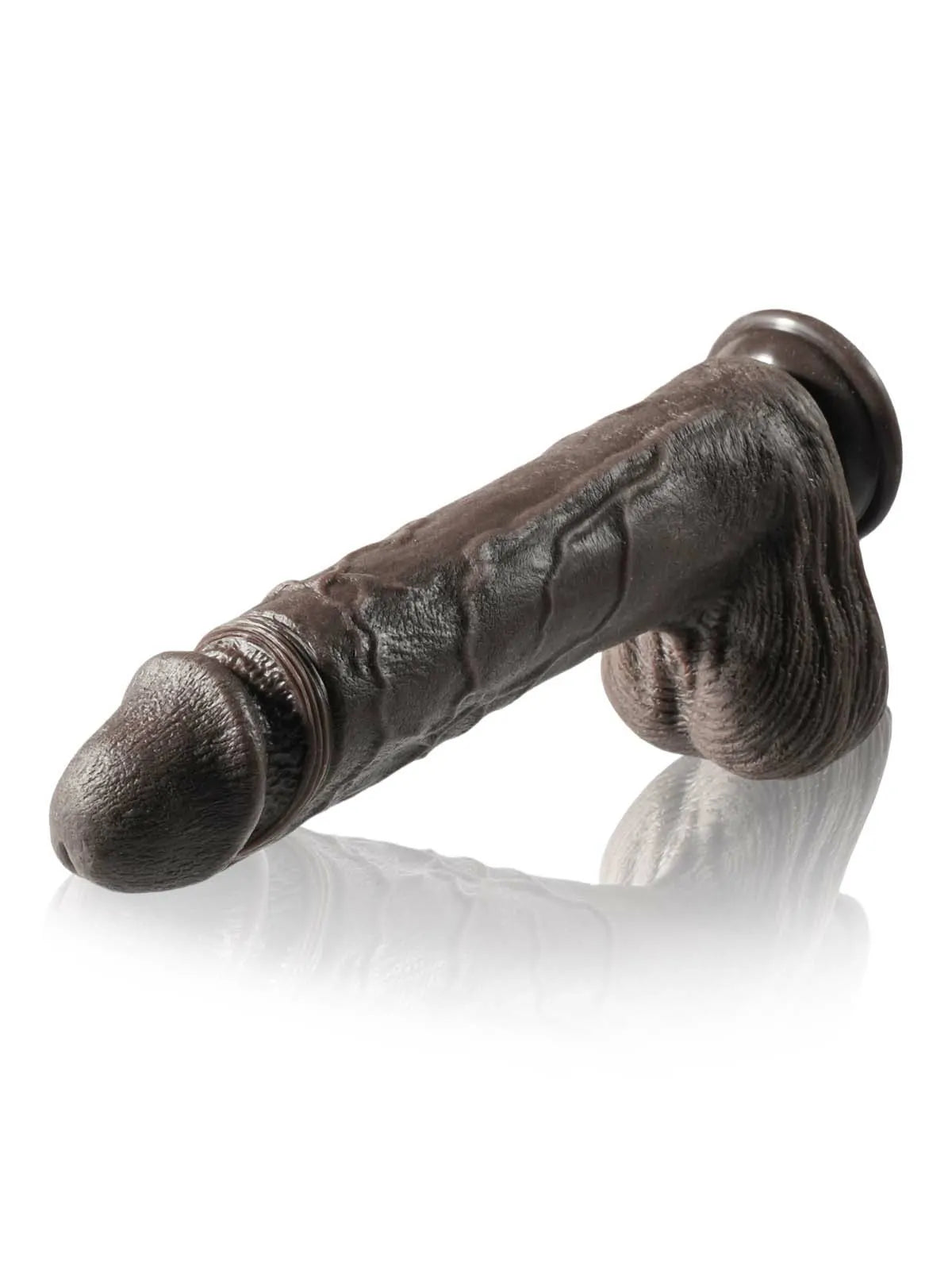 Volker - Großer Realistischer Dildo mit Stoßfunktion und Fernbedienung in Schwarz - 26,5 cm