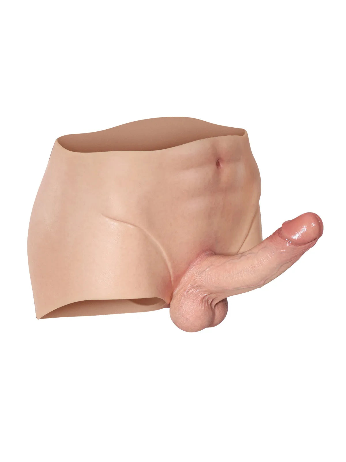 Vollummanteltes Silikon-Strap-On-Höschen mit realistischem Dildo - 18,5 cm