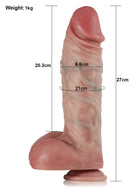 Wolfgang - Realistischer VibrationsDildo mit Stoß-, Puls- & Heizfunktion - 27 cm