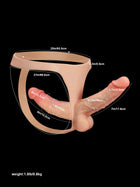 Zorvyn - Umschnalldildo mit Doppeltem Realistischem Dildo - 15,2 & 17,8 cm