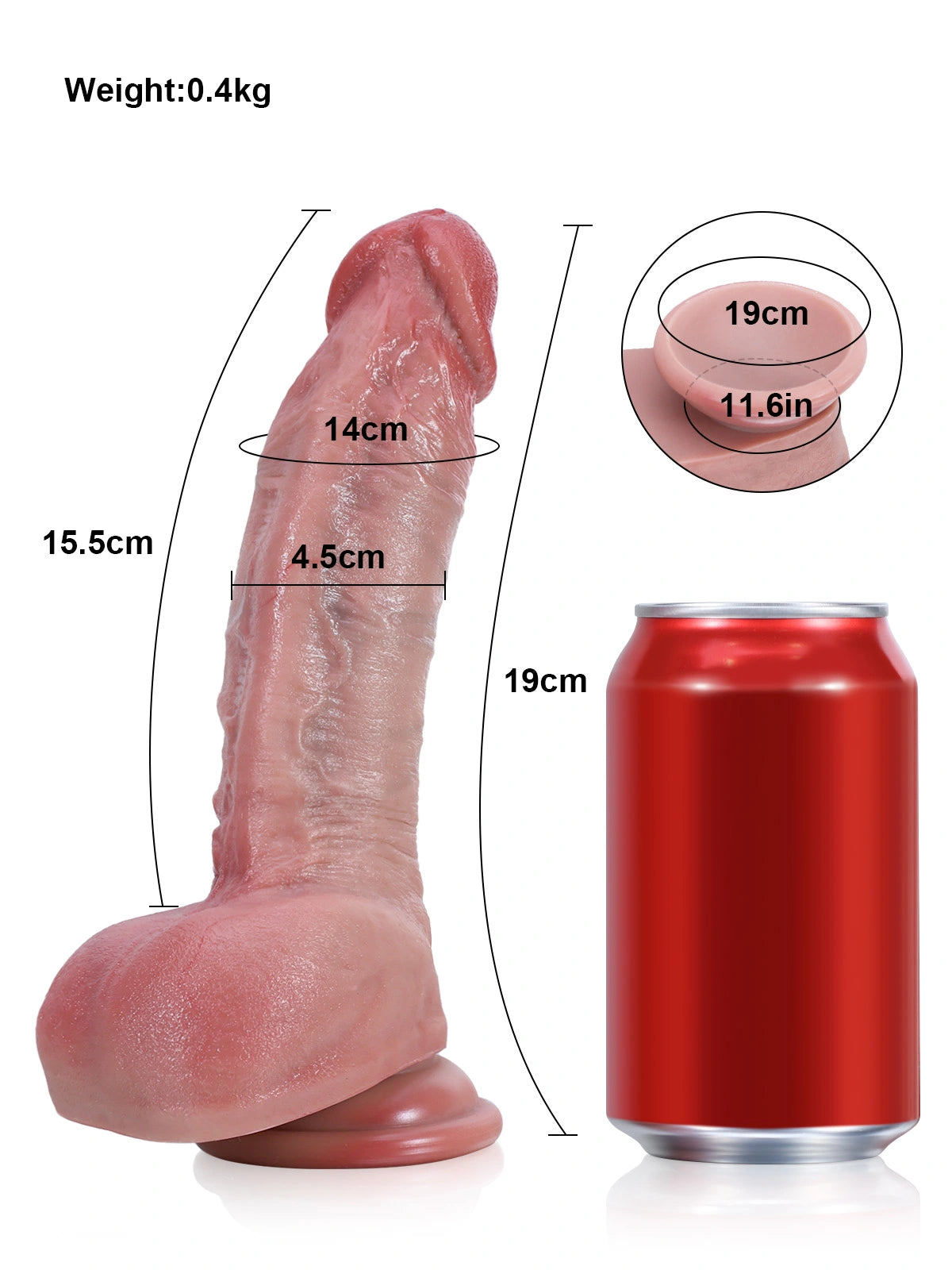 Dave - Weicher, realistischer Dildo mit detailreicher Struktur für Einsteiger - 18,5 cm