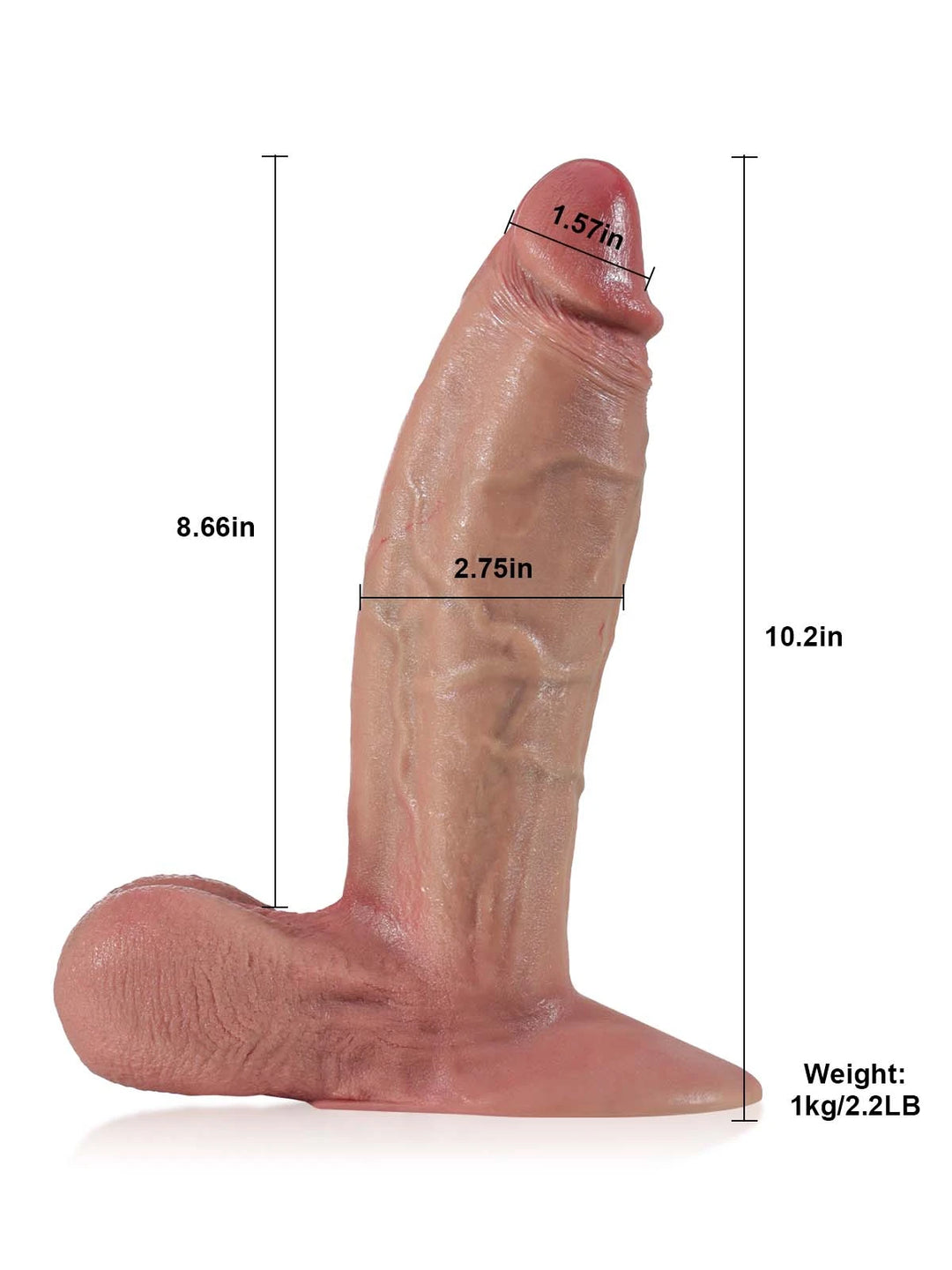 Marleen-3D Extra Dicke Riesendildo Mit Schwingenden Hoden - 26cm