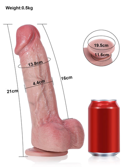 Jake - Schlanker Realistischer Dildo mit Biegbarem Metallkern - 21 cm
