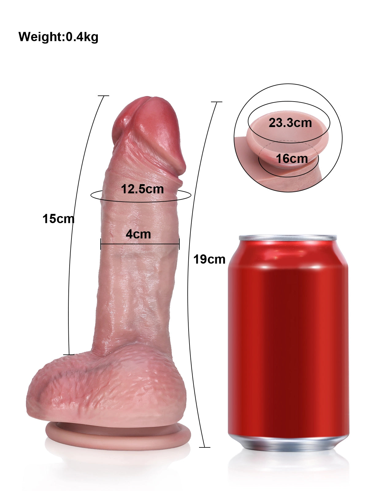 Mike - Realistischer Einsteiger-Dildo mit ausgeprägter Aderung & Hoden - 19 cm