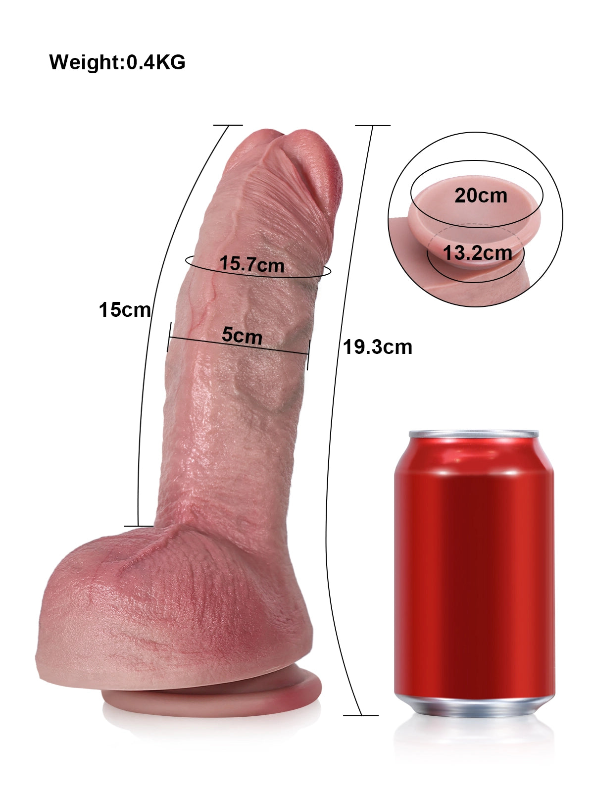 Reece - Realistischer G-Spot-Dildo mit gebogenem Schaft - 19,3 cm